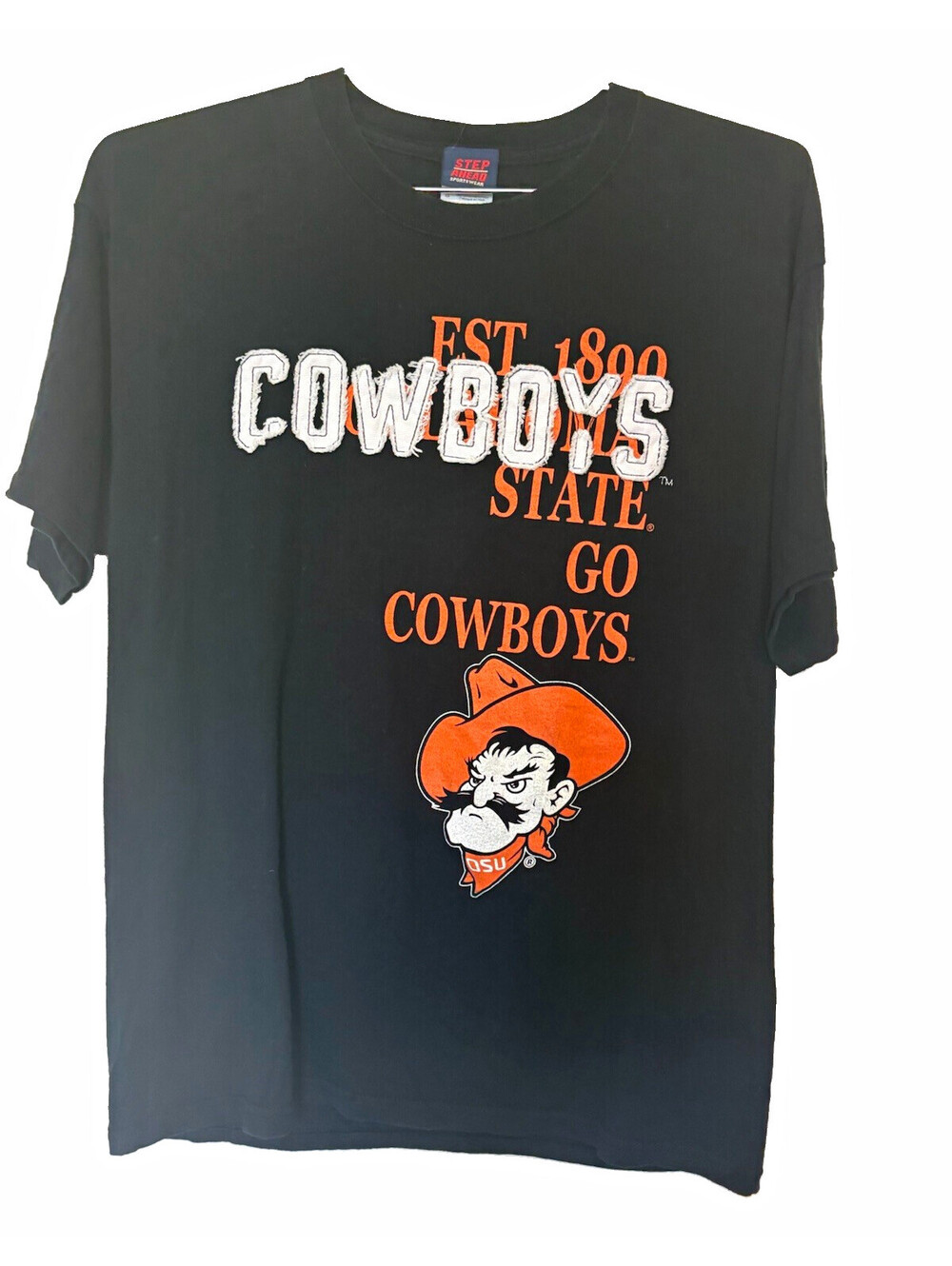 Step Ahead Sportswear Oklahoma State Cowboys Go Cowboys T-Shirt L Black Orange